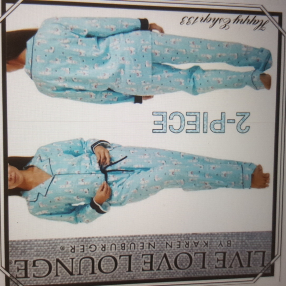 Live Love Lounge Flannel Lounge Pajama Ser Sz M